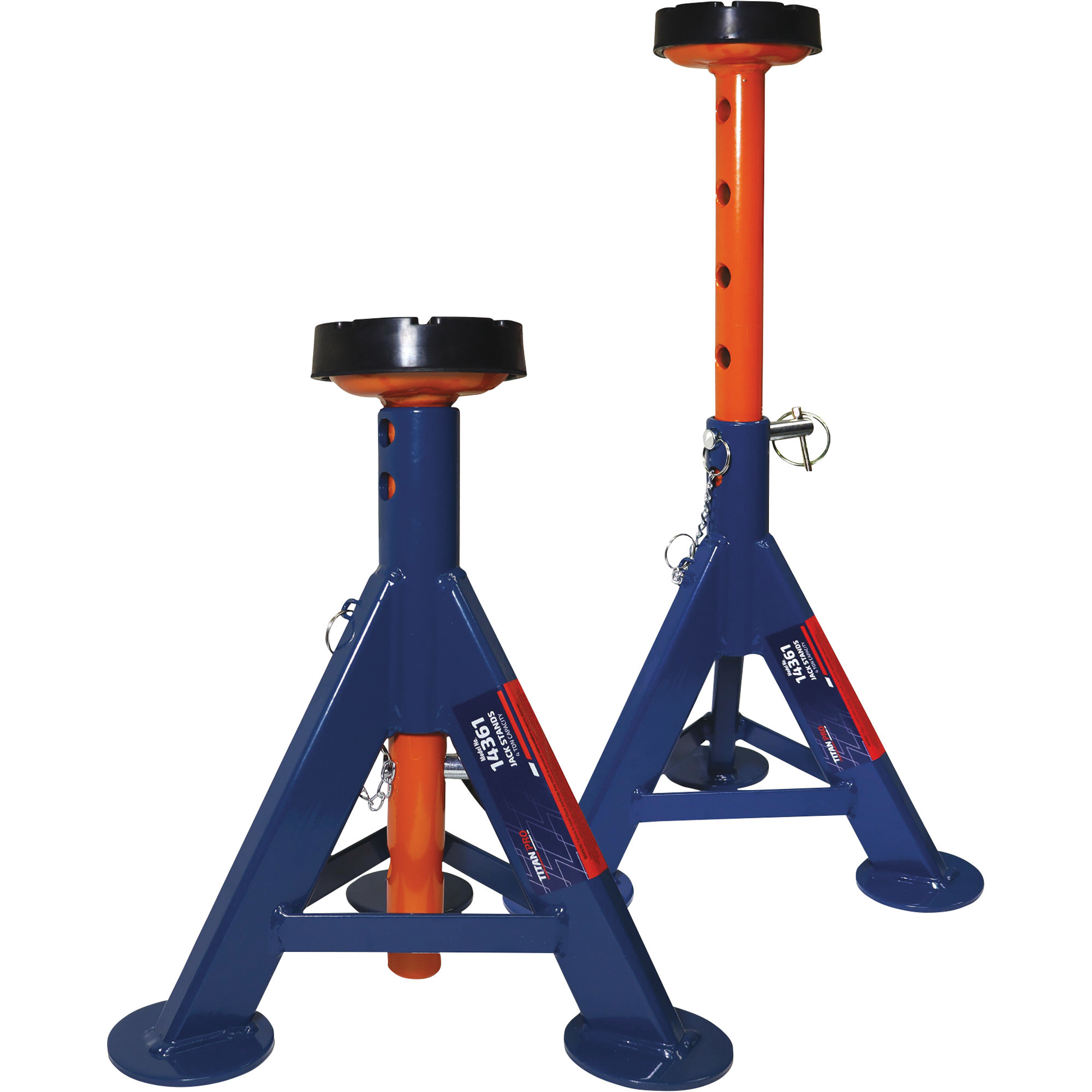 AME International Titan Pro HD Flat Top 2-Ton Jack Stands, Pair,  8000-Lb. Total Capacity, Model# 14361